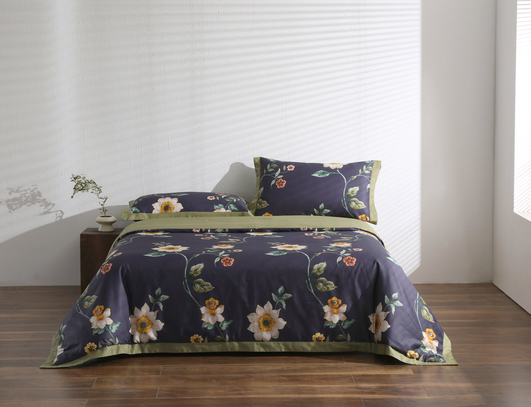 Premium Organic Cotton Deep Blue Night-Blooming Jasmine