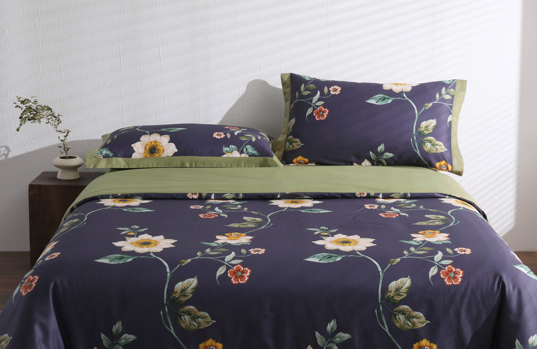 Premium Organic Cotton Deep Blue Night-Blooming Jasmine